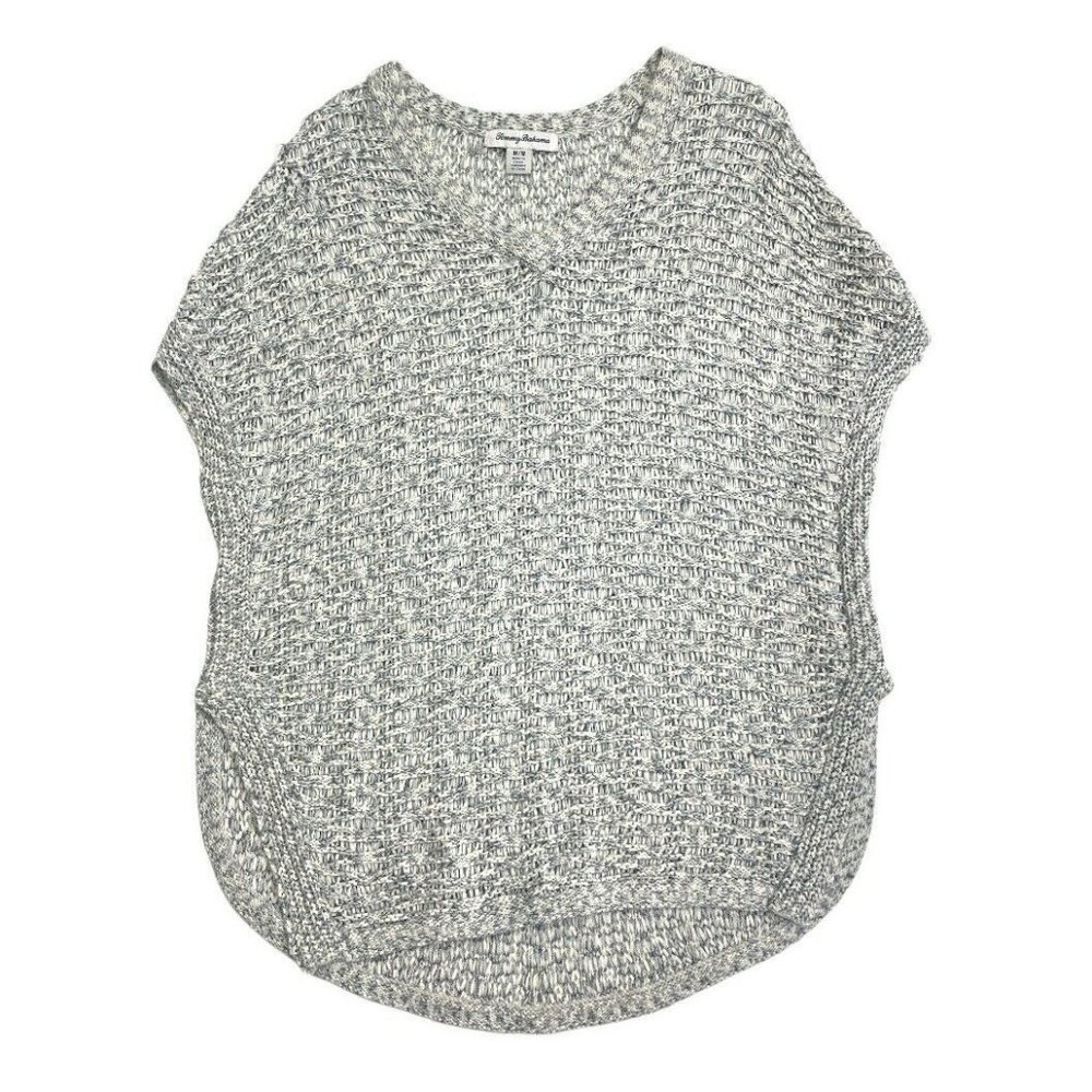 Tommy Bahama Women Knit Sleeveless Shirt Gray Top/ Coverup / Blouse  Size Medium